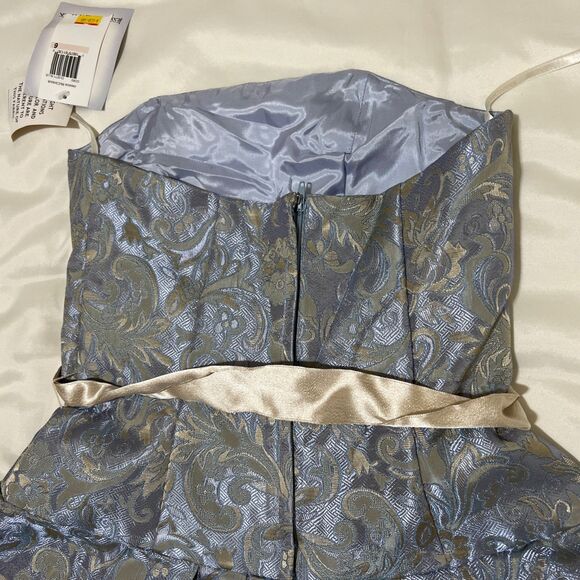 NWT Jessica McClintock Dress Y2K VTG Womens 6 Blue Strapless Fit & Flare Midi - Picture 15 of 15